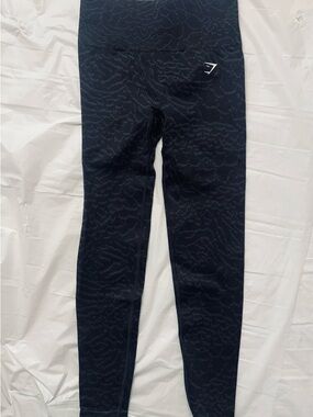 Gymshark Charcoal Black Subtle Animal-Print Leggings
